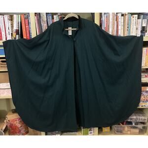 Texas Body Hangings Oversized Green Cloak Cape Poncho Wool Size Large Blanket